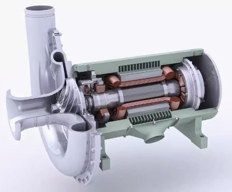 Penggemar Sentrifugal Tanpa Kontak Suspensi Magnetik Kecepatan Tinggi Untuk Sistem HVAC